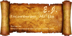 Enczenberger Júlia névjegykártya